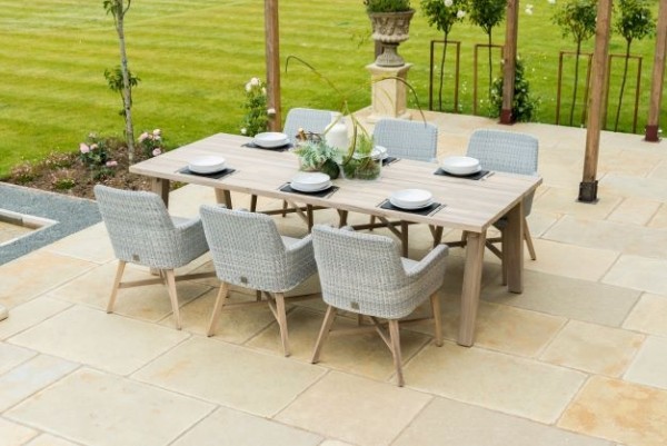 4 Seasons Outdoor Lisboa 6 Seat Dining with 240cm Derby