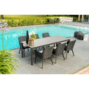 4 Seasons Outdoor Lisboa 6 seat Dining with 220cm Goa