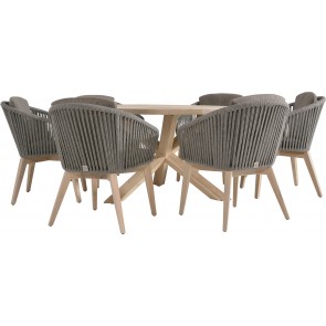 4 Seasons Outdoor 6 Seater Round Louvre Dining Set